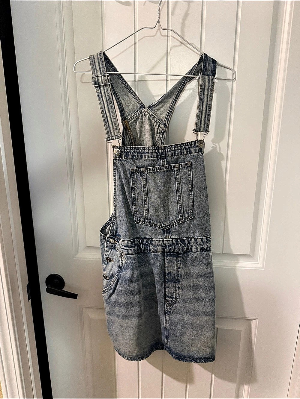 H&M Denim Overall Dress Romper Blue Size 8 NWT